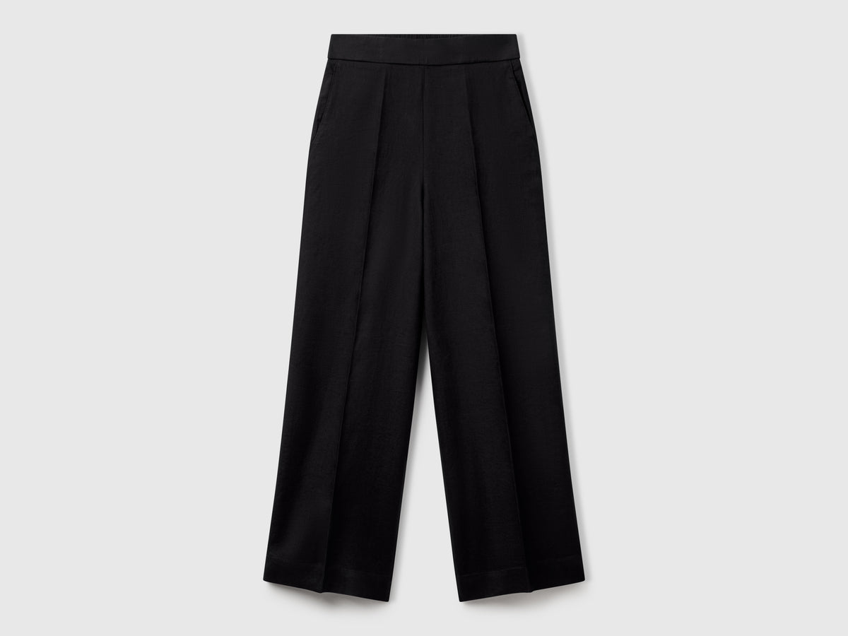 Palazzo trousers in 100% linen - ucb_image_FS