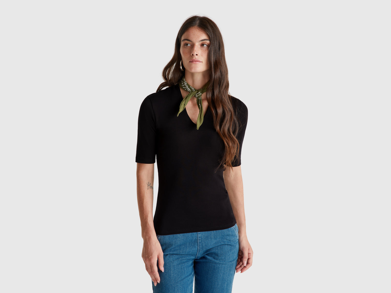T-shirt slim fit em algodão de fibra longa - ucb_image_F