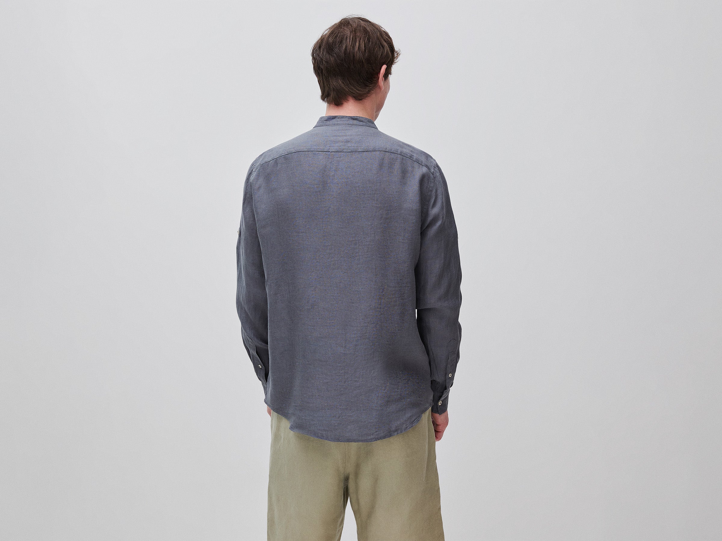 Camisa em linho puro gola coreana - ucb_image_B