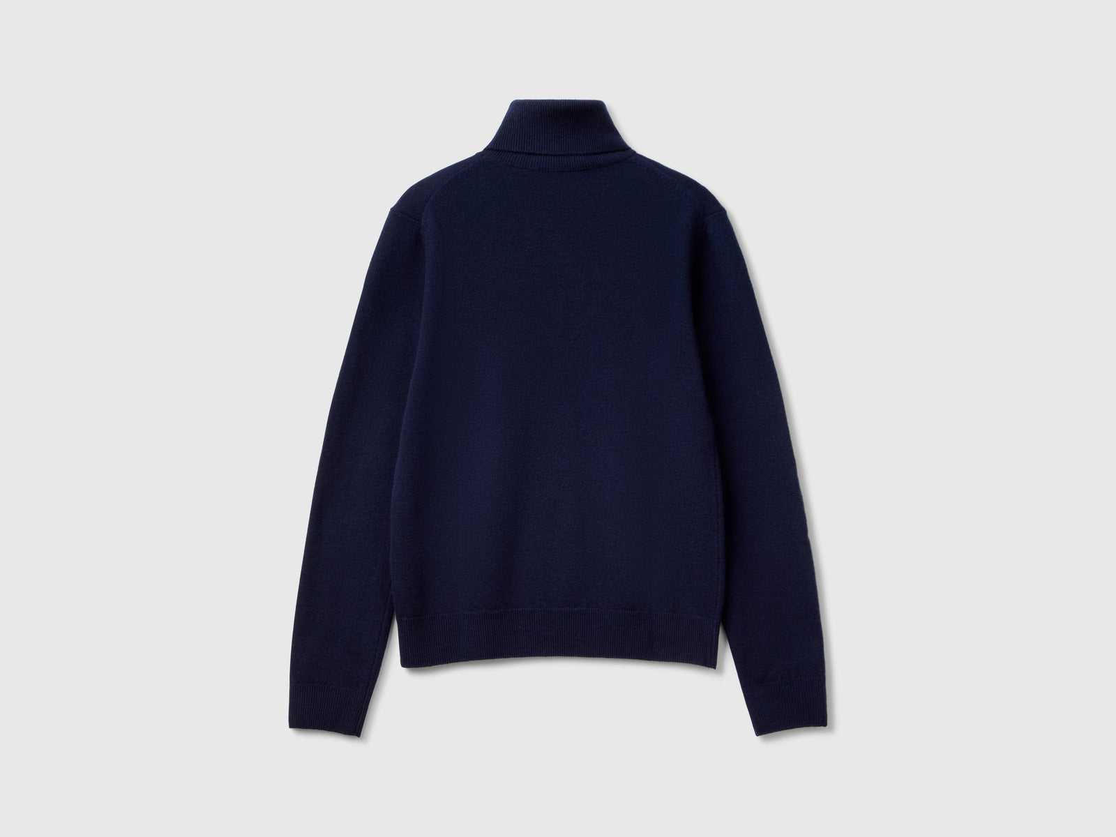 Camisola de gola alta azul-escuro em pura lã Merino - ucb_image_BS