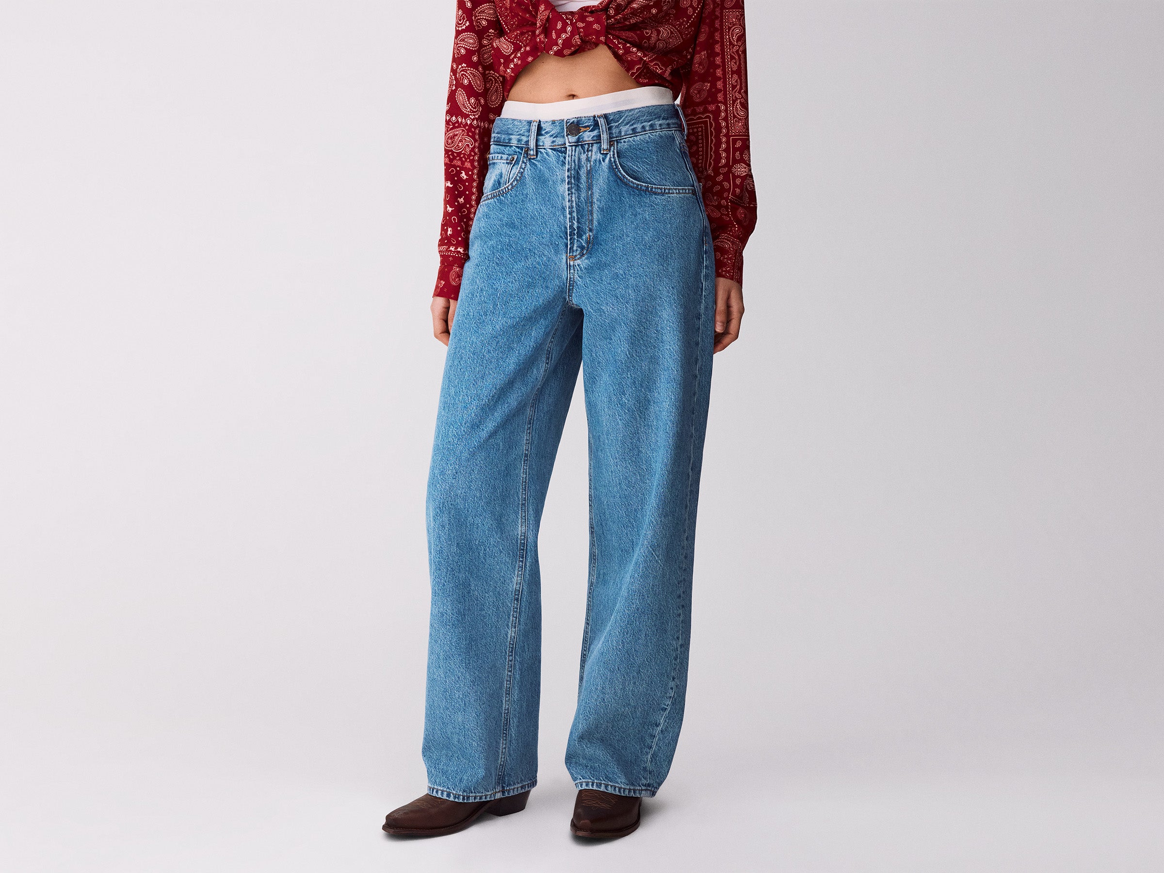 Jeans wide fit lavagem clara - ucb_image_F