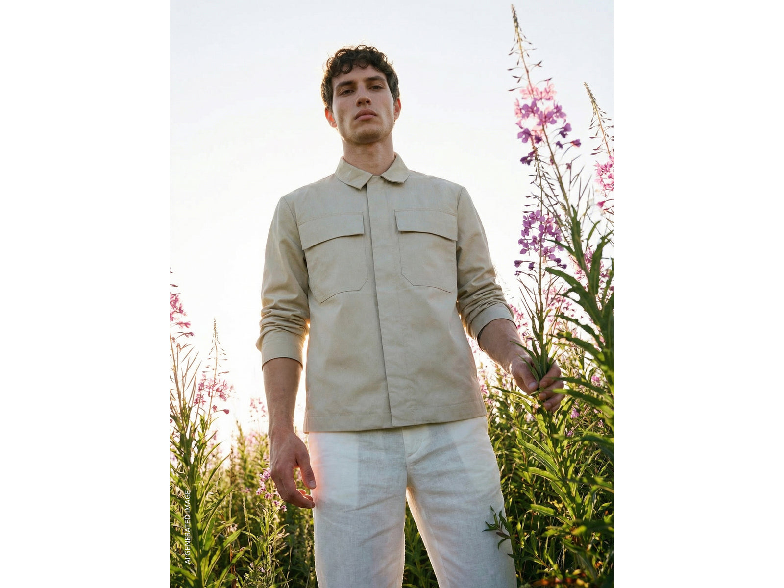 Coated linen blend jacket