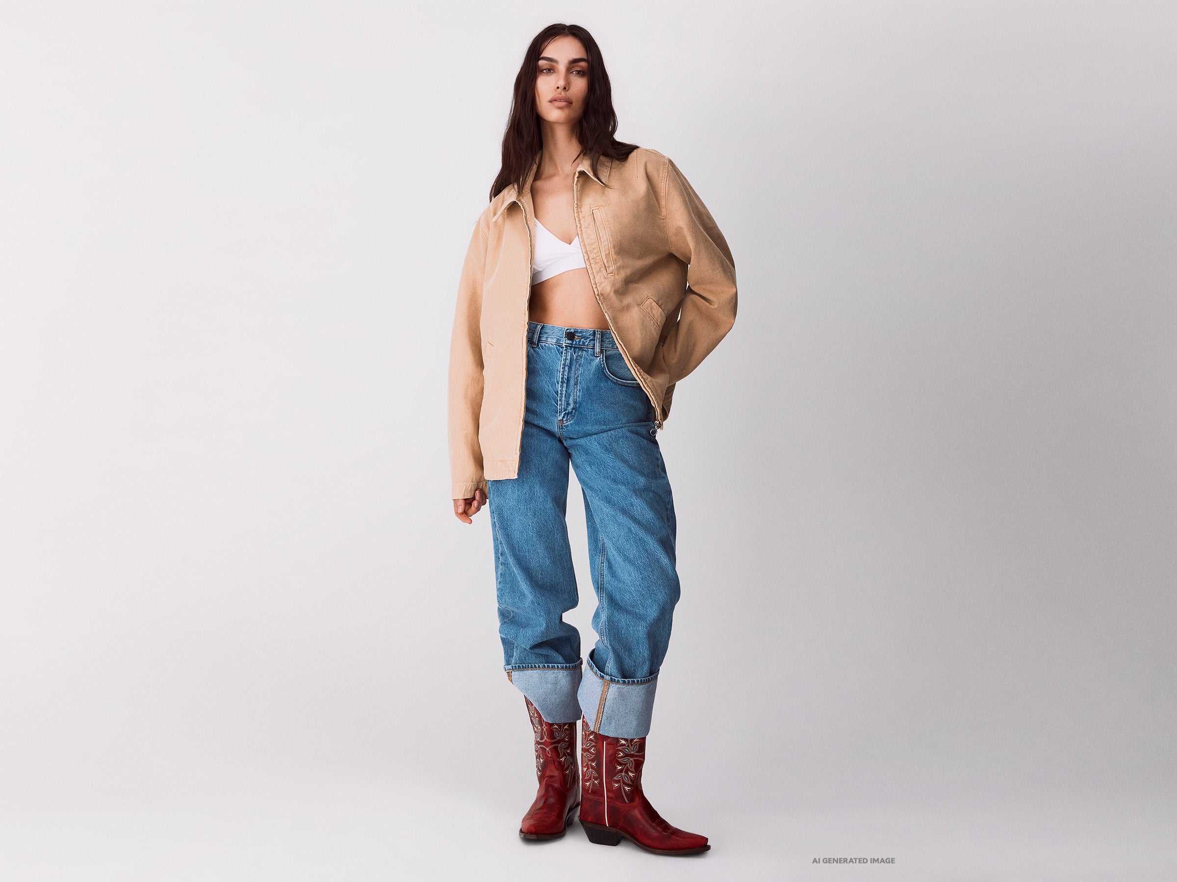 Jeans cropped com dobra lavagem clara - ucb_image_FY