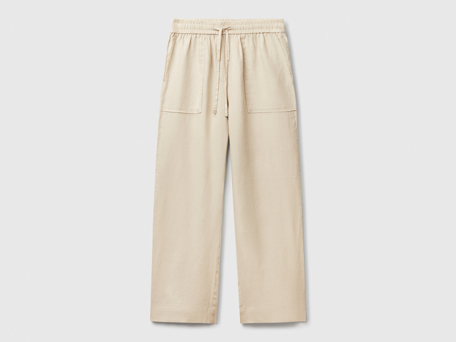Calças em linho puro com elástico - ucb_image_FS
