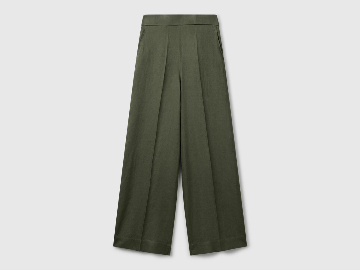 Palazzo trousers in 100% linen - ucb_image_FS