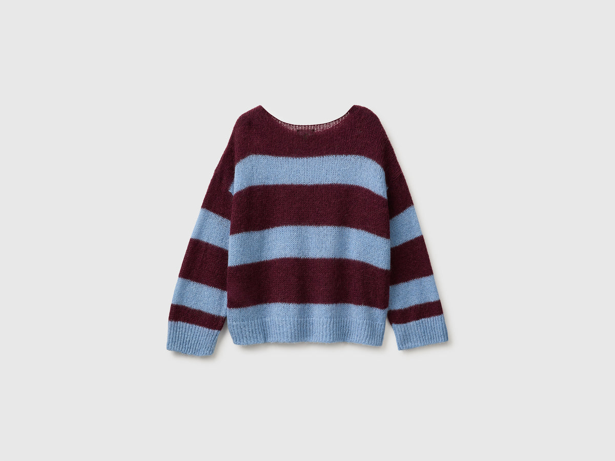 Camisola em mistura de mohair às riscas bicolor boxy fit - ucb_image_BS