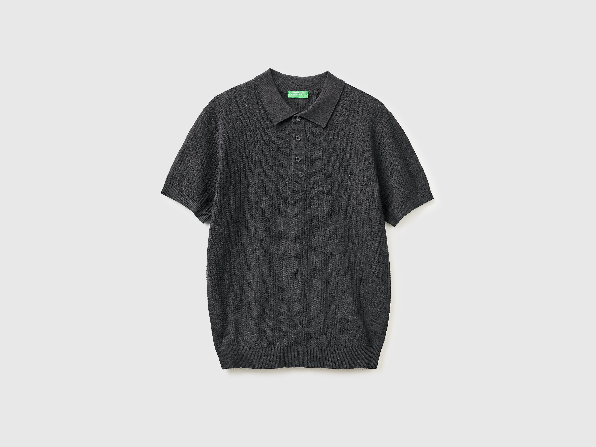 Textured linen blend polo shirt - ucb_image_FS