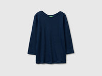 Boat-neck T-shirt in pure linen - ucb_image_FS