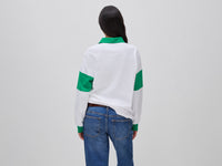 Polo branco e verde Benetton Rugby 100% algodão - ucb_image_FY