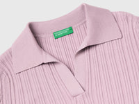 Ribbed sweater with polo collar - ucb_image_DS1