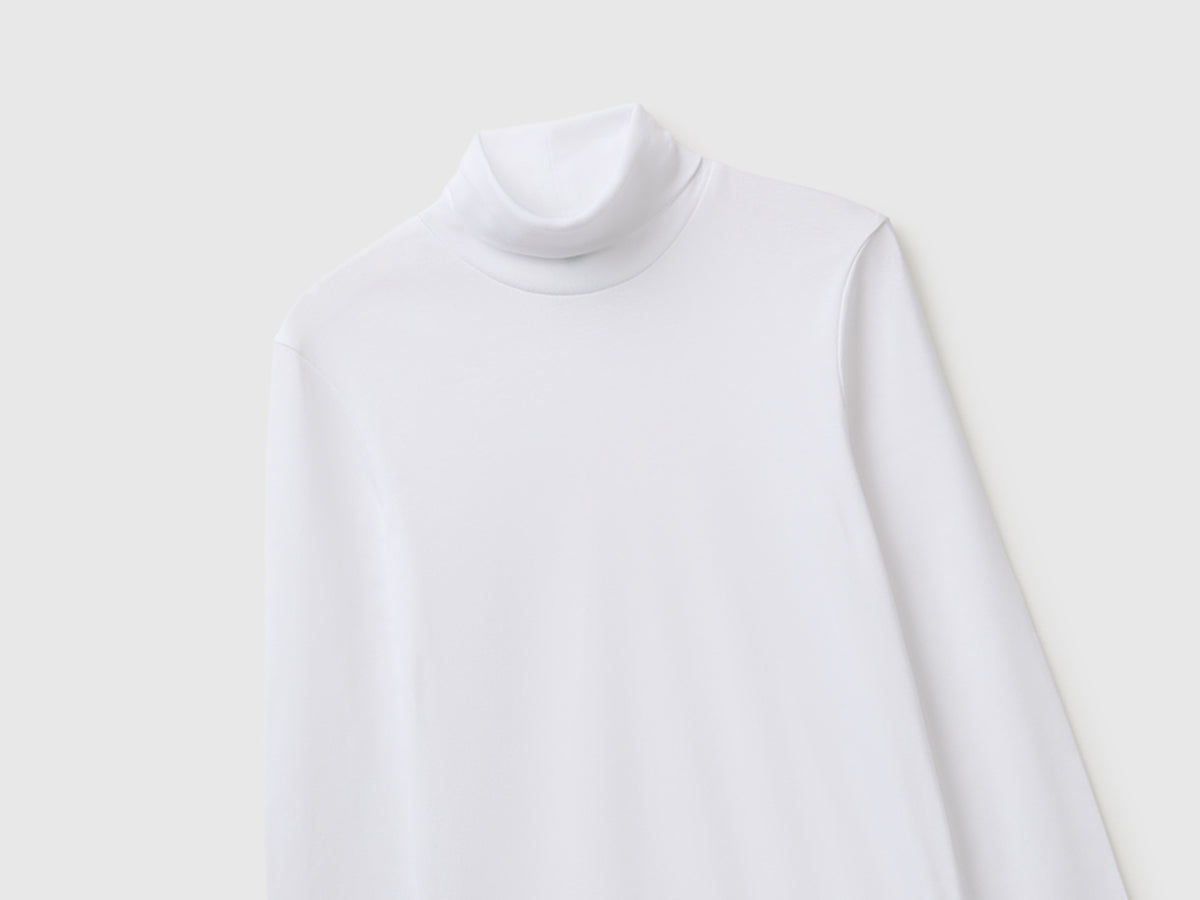 T-shirt de gola alta em algodão de fibra longa - ucb_image_FY