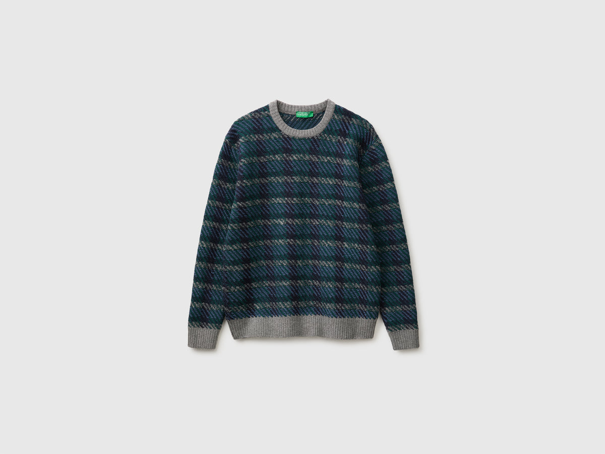 Camisola tartan em mistura de algodão e lã - ucb_image_FS