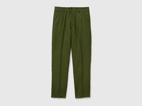Straight chinos in pure linen - ucb_image_FS
