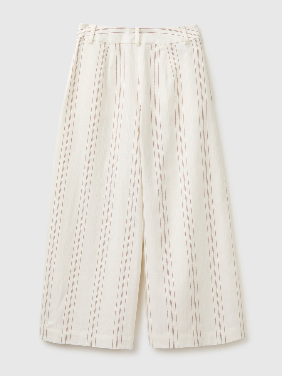 Wide-leg striped linen blend trousers - ucb_image_BS