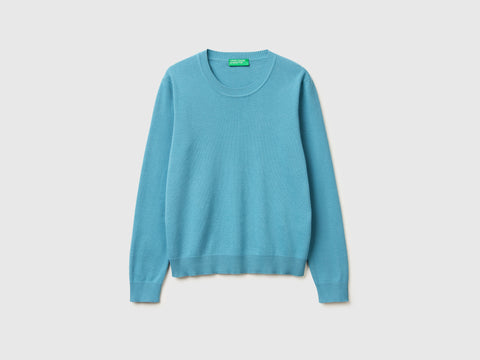 Powder blue sweater in cotton tricot - ucb_image_FS