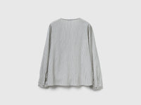 Camisa às riscas com decote em V - ucb_image_BS