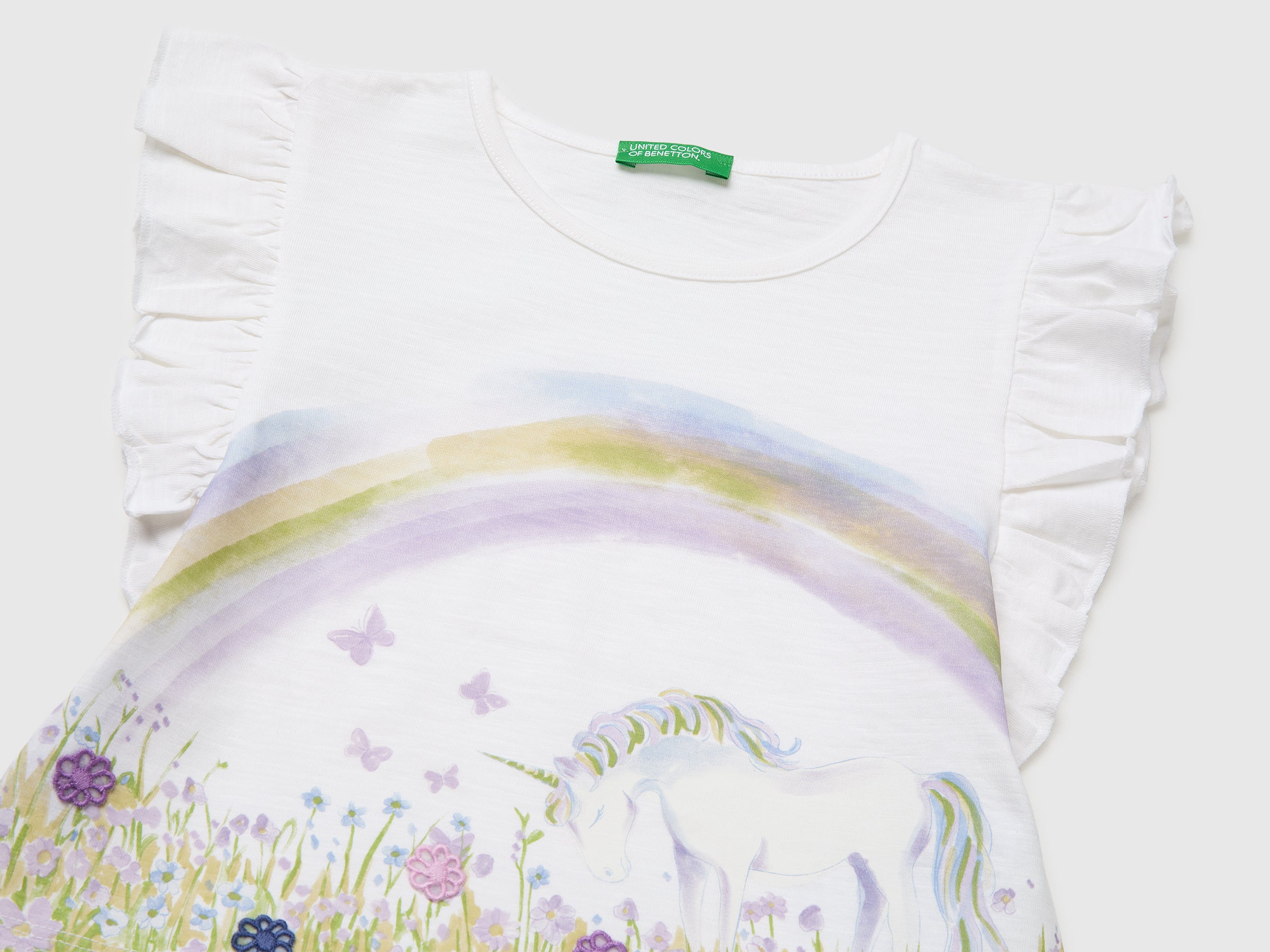 Cropped T-shirt with print and embroidery - ucb_image_DS1