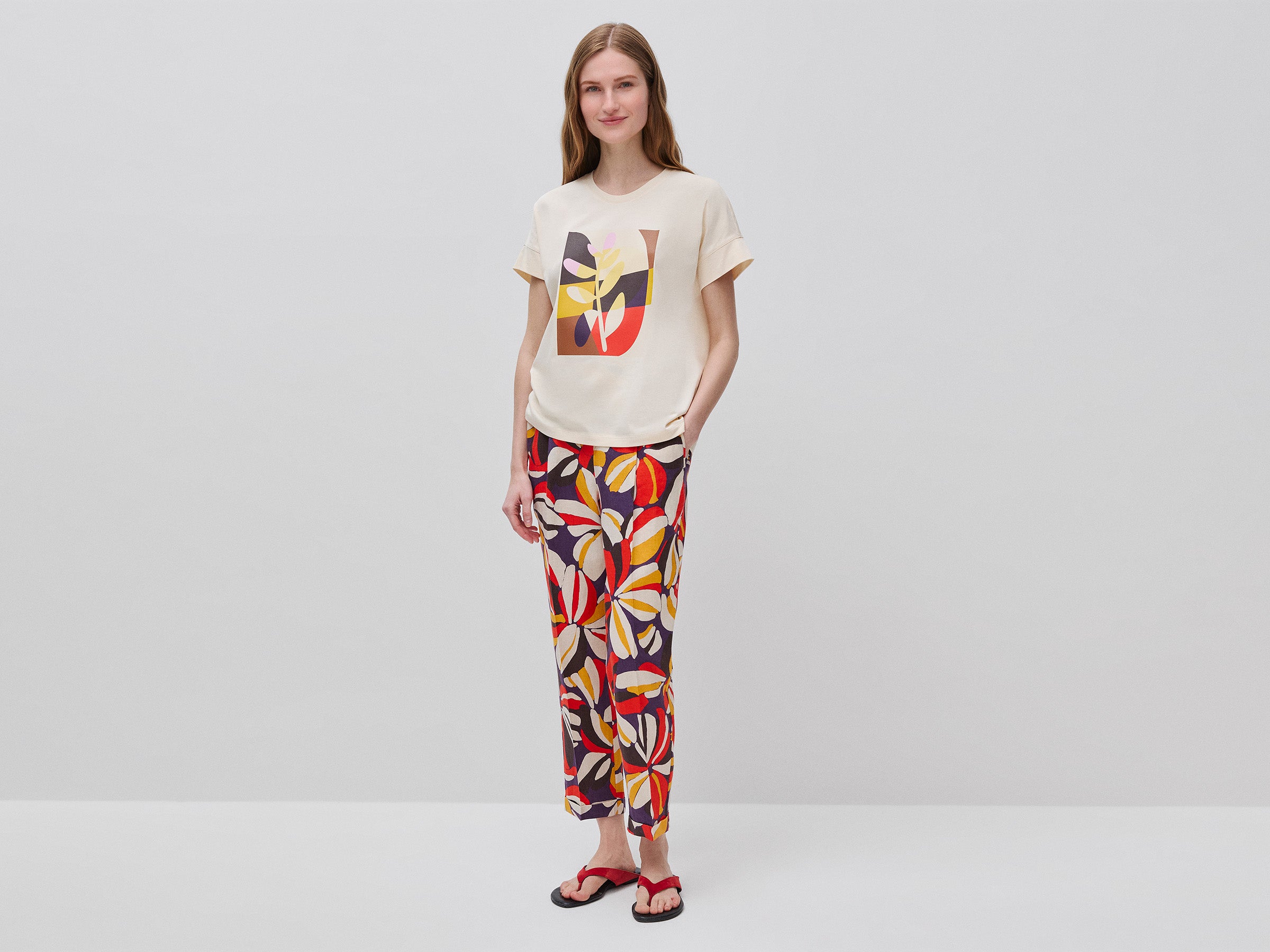 Joggers estampados em linho puro - ucb_image_FY