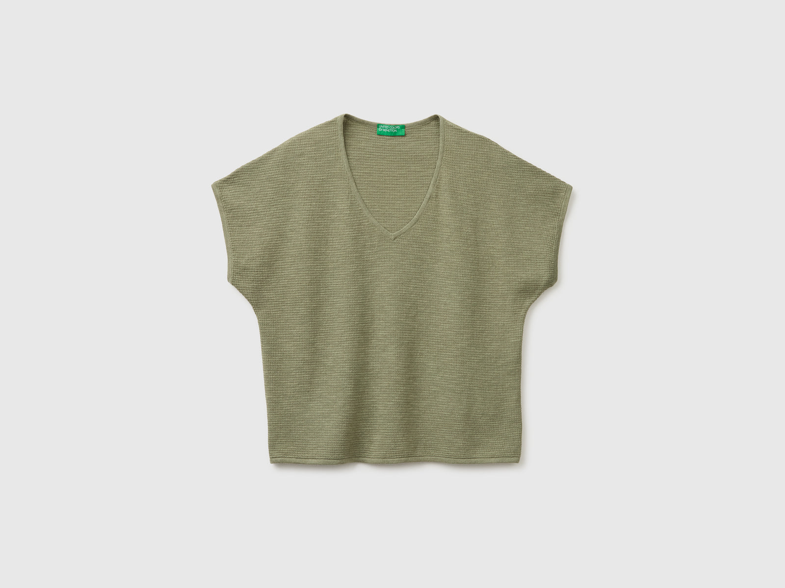 Camisola decote em V em mistura de linho - ucb_image_FS