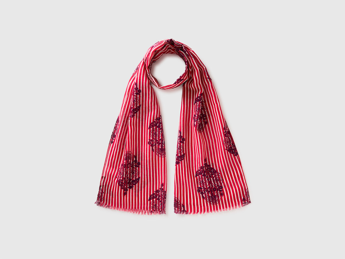 Patterned linen blend scarf - ucb_image_FS