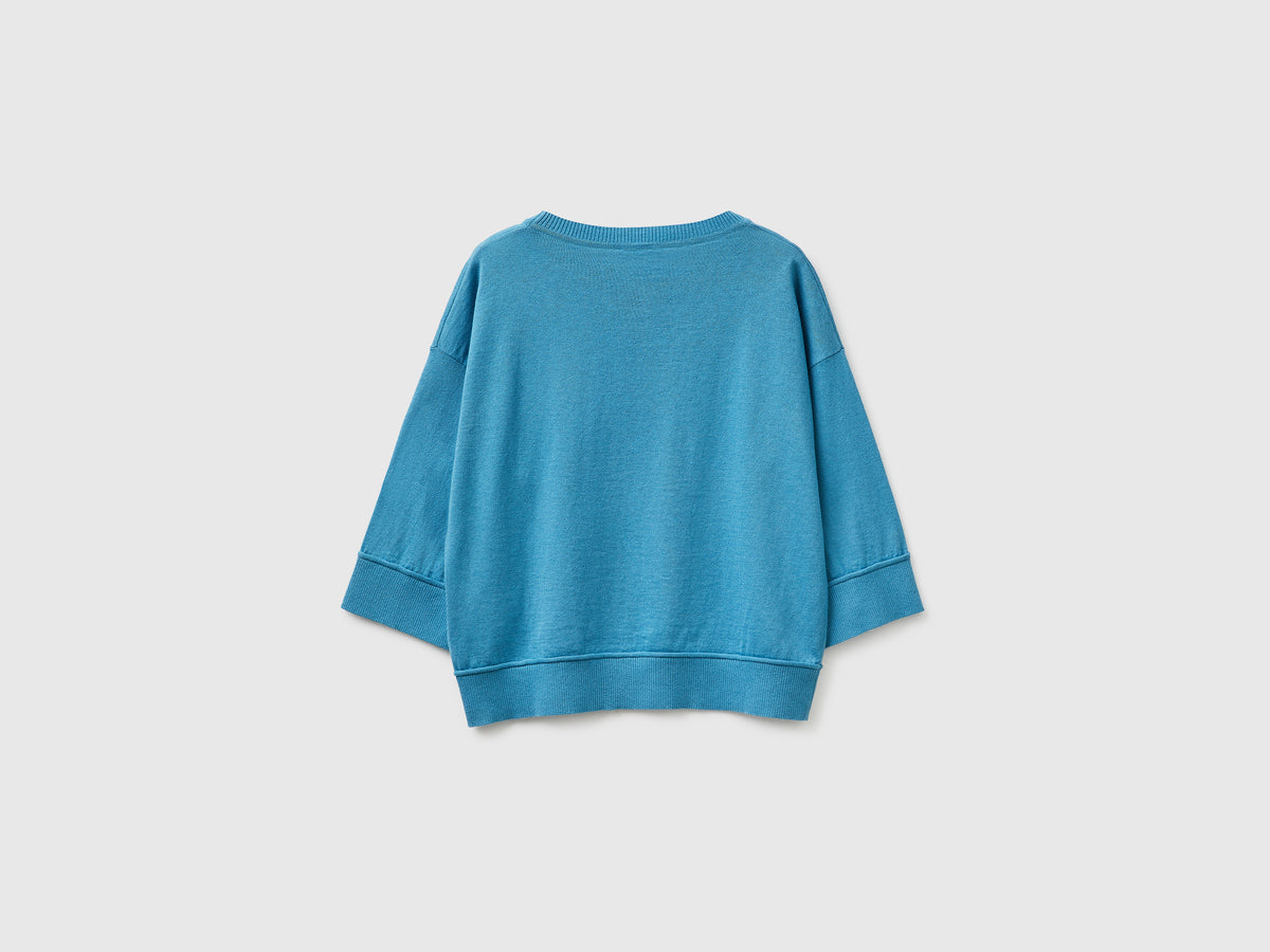 Camisola de gola redonda em algodão e lã - ucb_image_BS