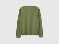 Olive green cardigan in tricot cotton - ucb_image_BS
