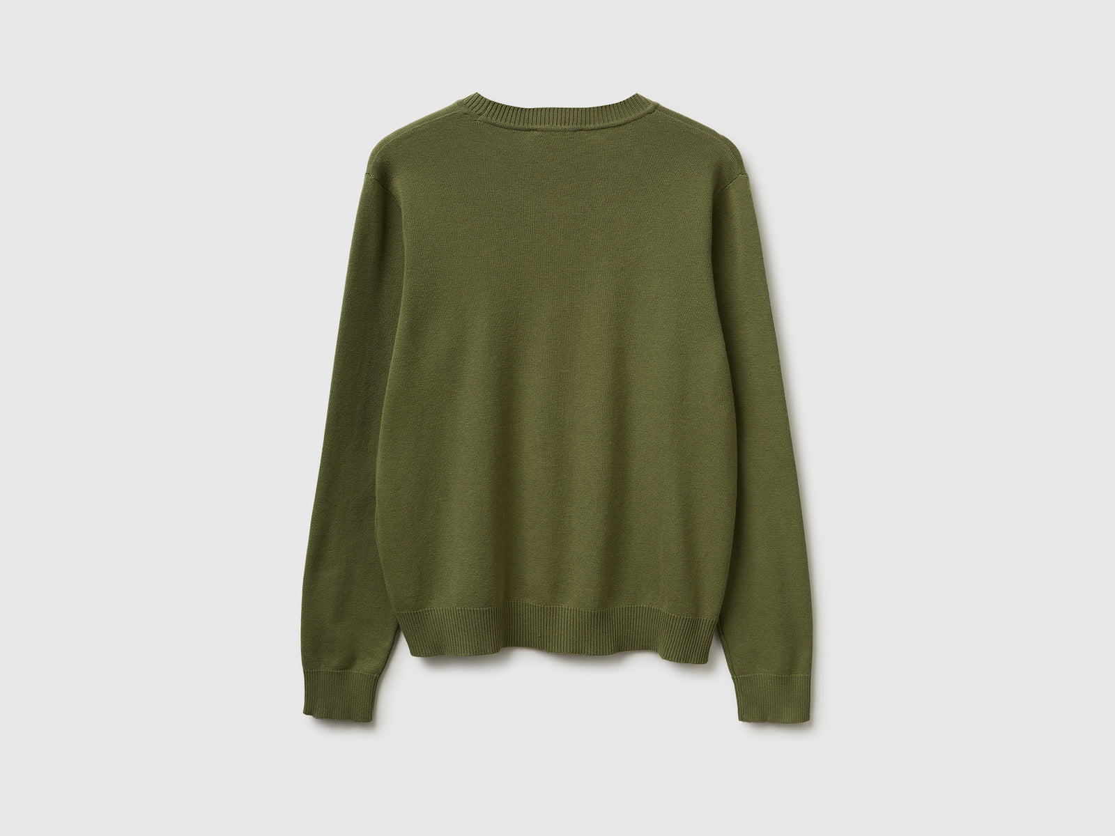 Olive green sweater in tricot cotton - ucb_image_BS
