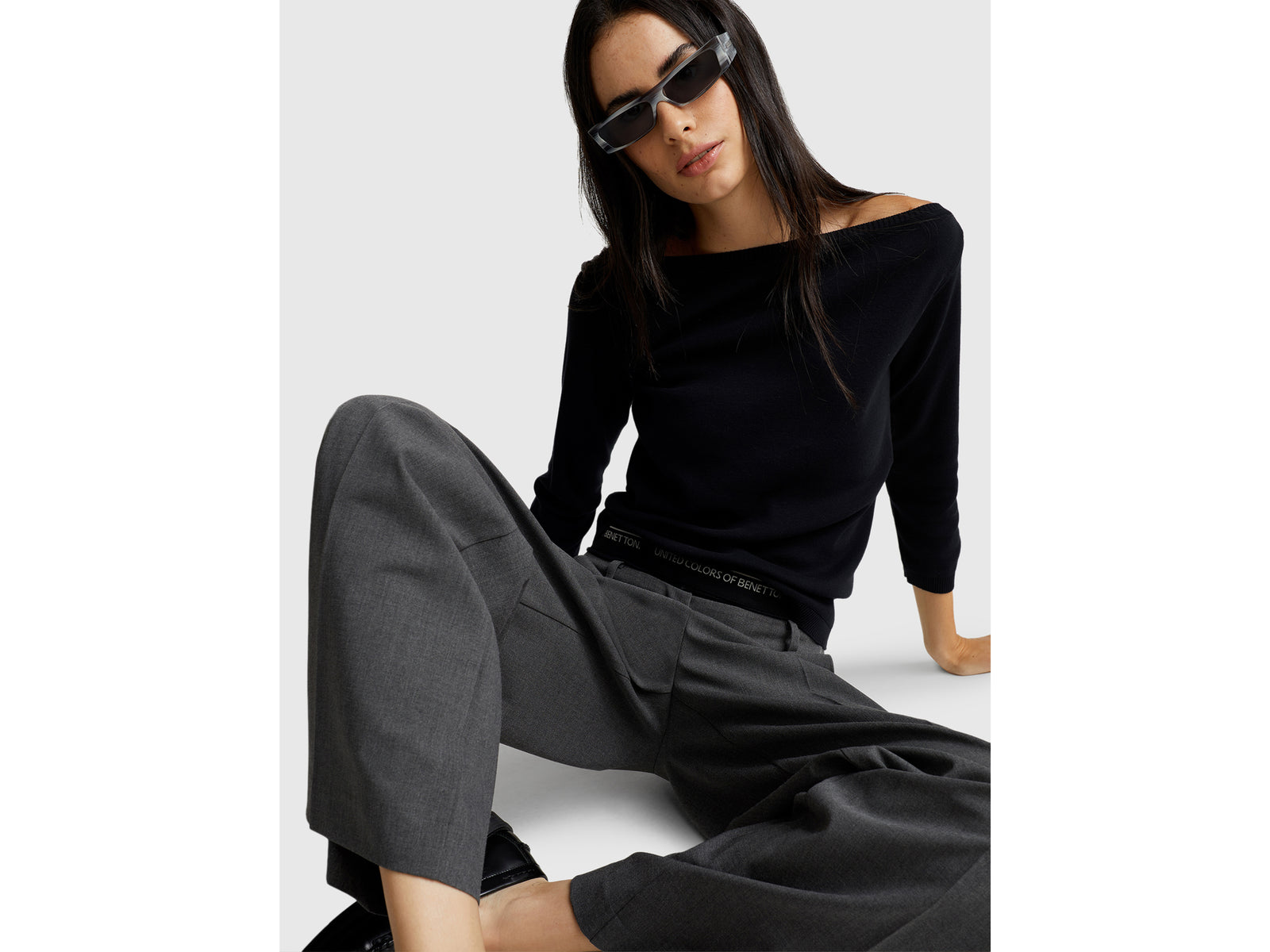 Boat neck sweater