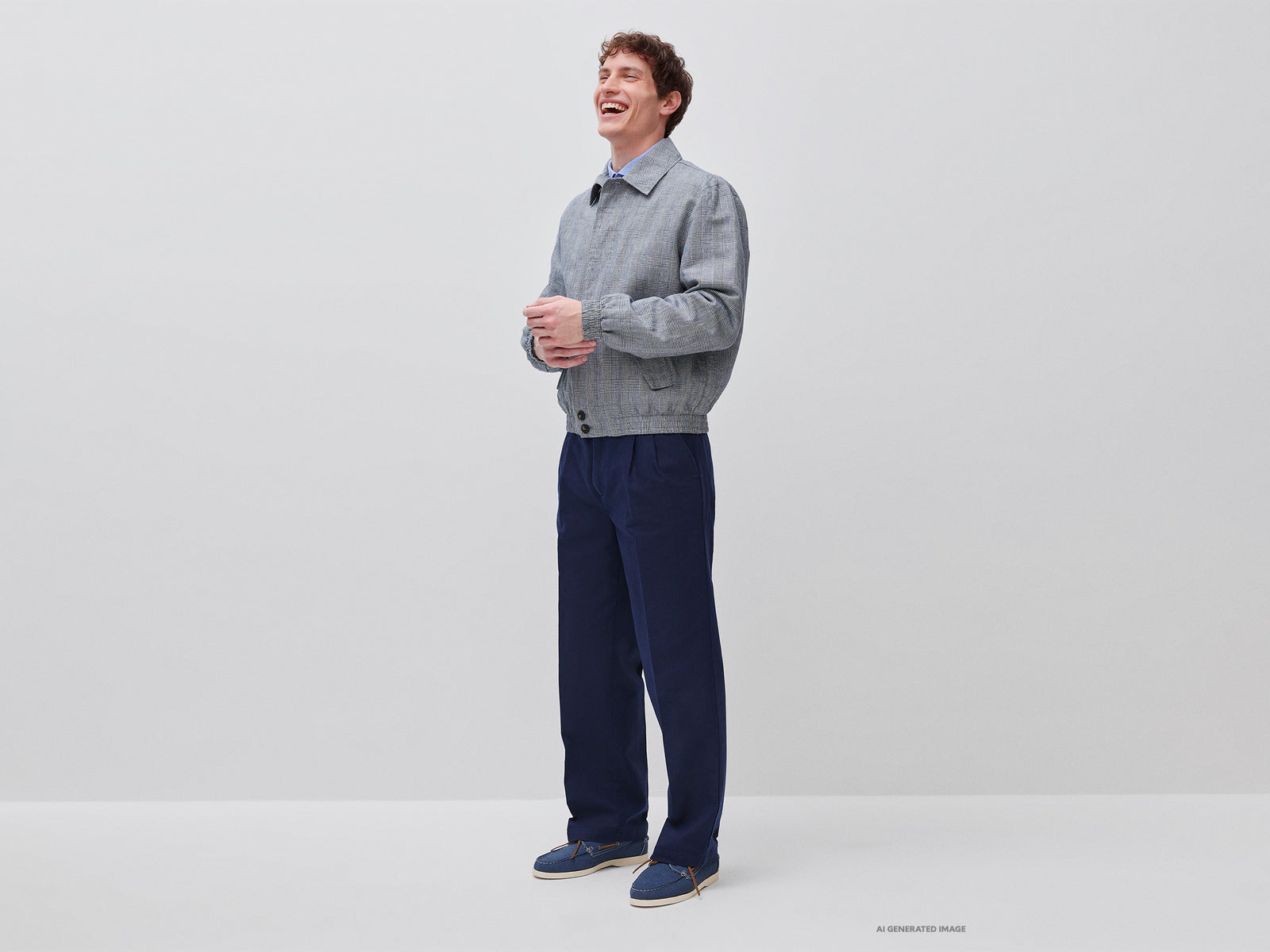Wide-leg trousers in linen blend