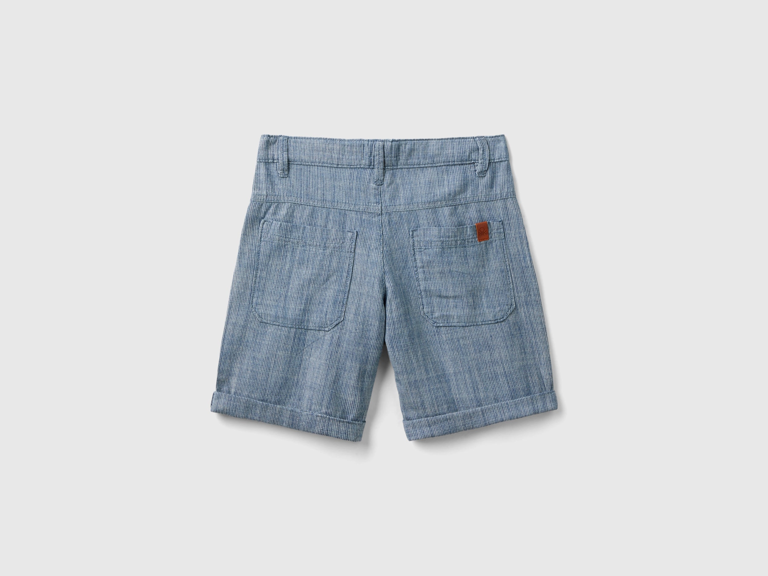 Shorts às riscas em chambray - ucb_image_BS