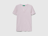 T-shirt em algodão puro com decote em V - ucb_image_FS