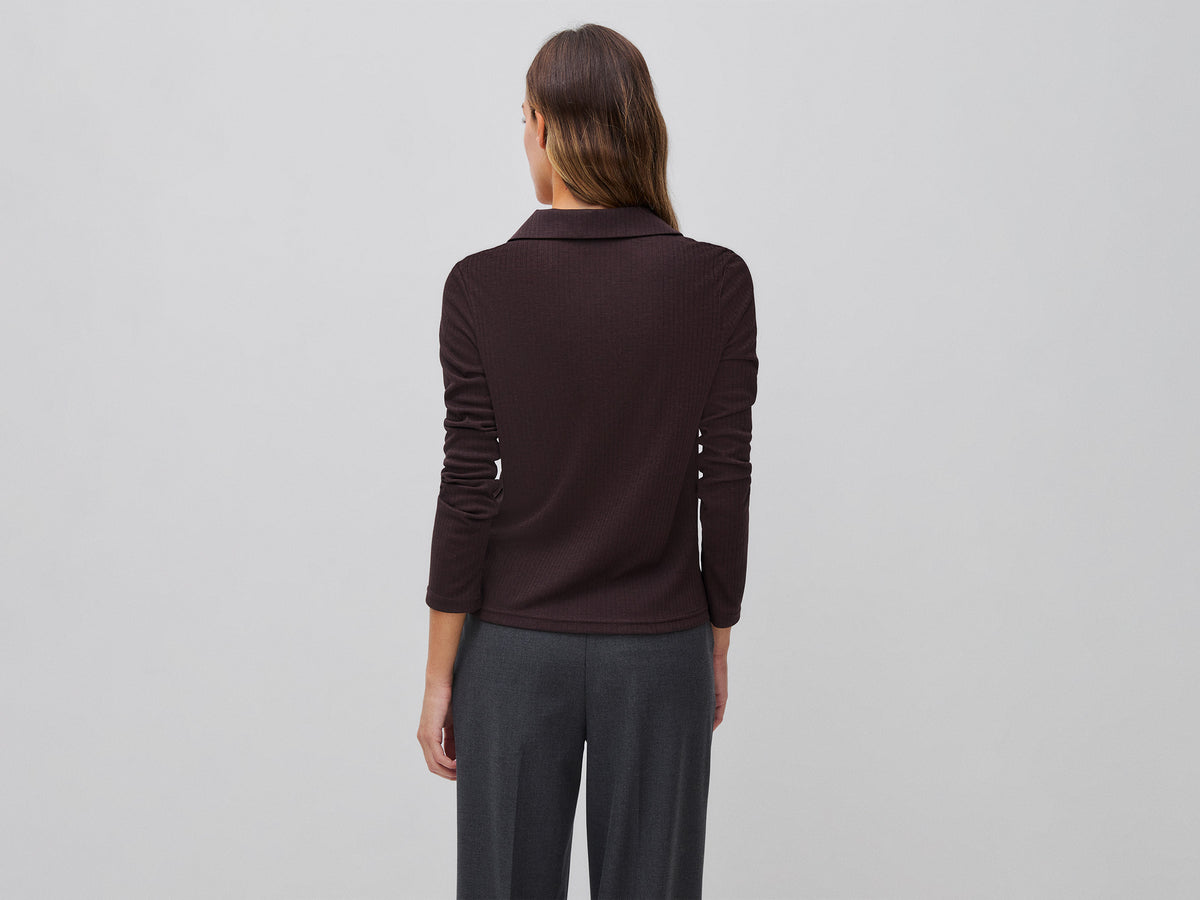 Camisola estilo polo em canelado com botões - ucb_image_B