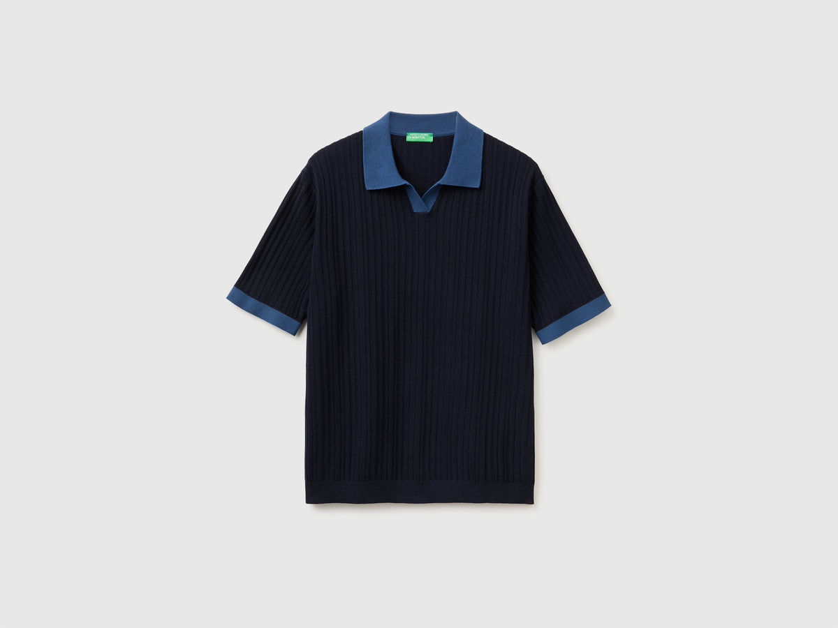 Ribbed knit polo shirt - ucb_image_FS