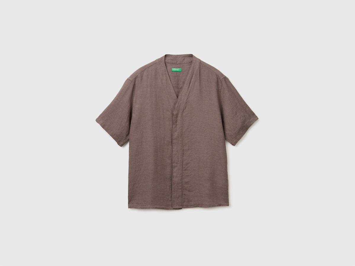 Pure linen V-neck shirt - ucb_image_FS