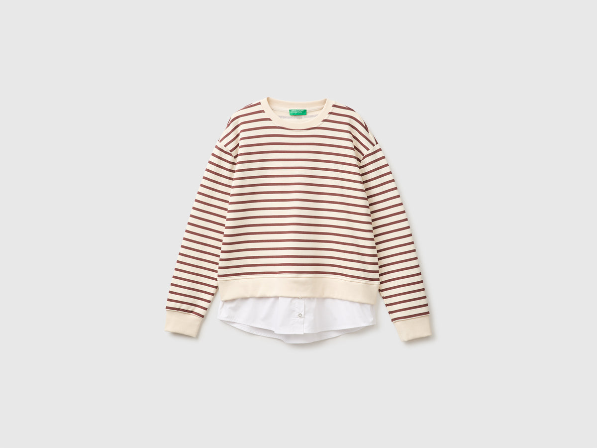 Sweat às riscas com inserção de camisa - ucb_image_FS
