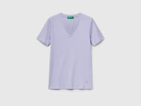T-shirt em algodão puro com decote em V - ucb_image_FS