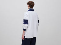 Polo branco e azul Benetton Rugby 100% algodão - ucb_image_FY