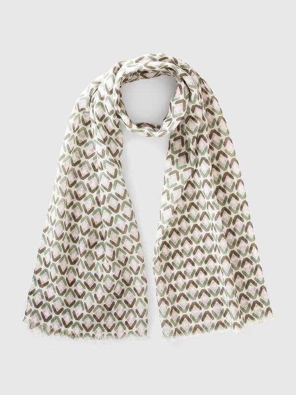 Pañuelo estampado verde Mujer
