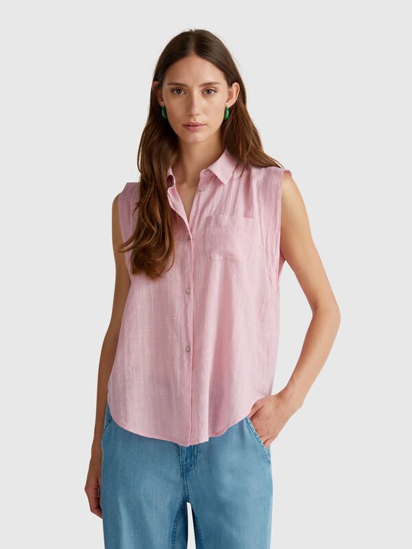 Camisa sin mangas con nudo Mujer