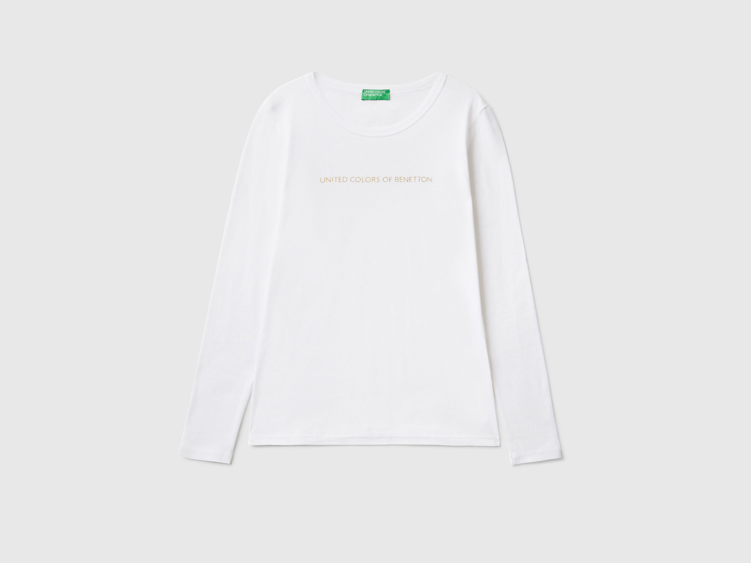 Camiseta blanca manga larga de 100 % algodón