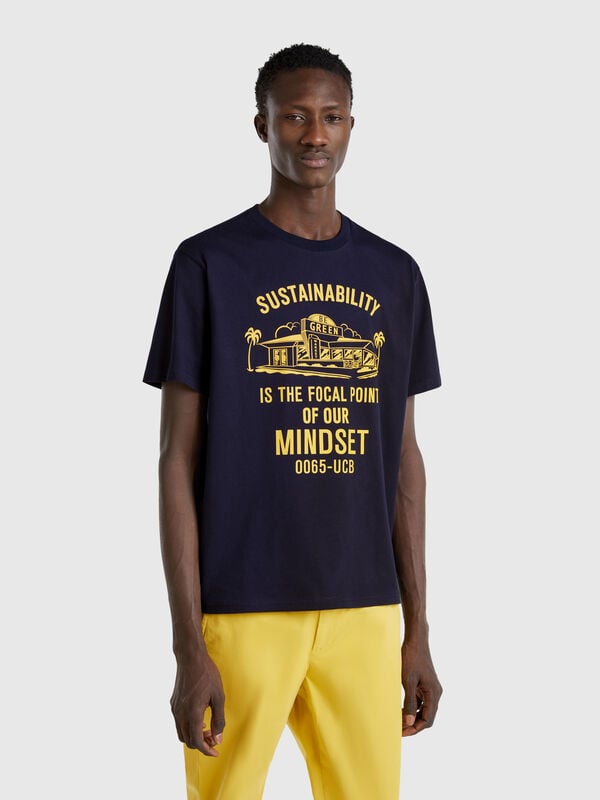 Camiseta con estampado de algodón orgánico Hombre