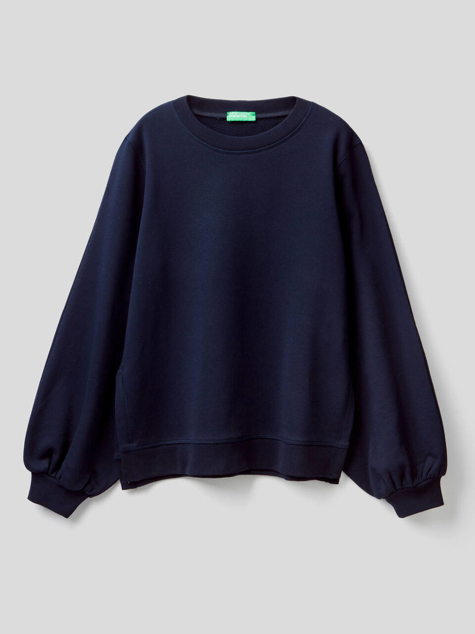 Sudadera de algodón con mangas abullonadas image number 1