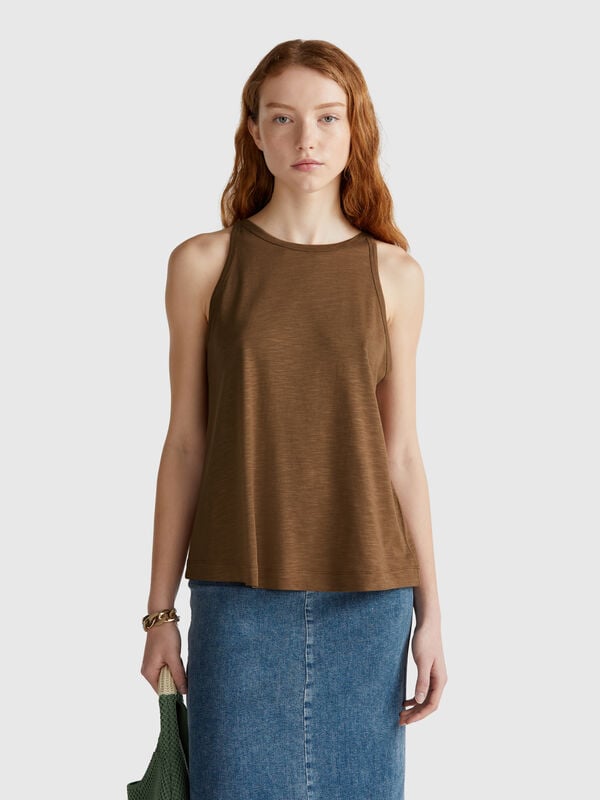 Camiseta sin mangas con cuello halter Mujer
