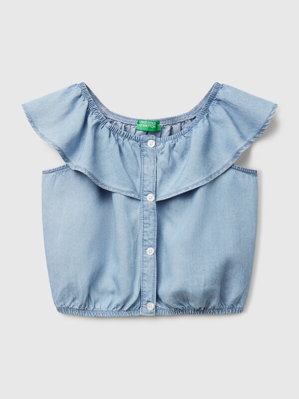 Top cambray con volantes Niña