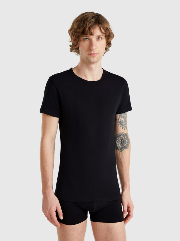 Camiseta de algodón elástico Hombre