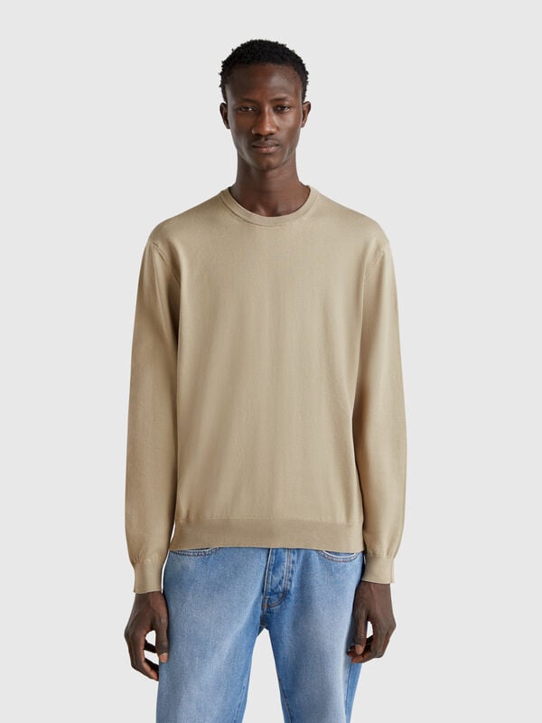 Jersey de cuello redondo de 100% algodón Hombre