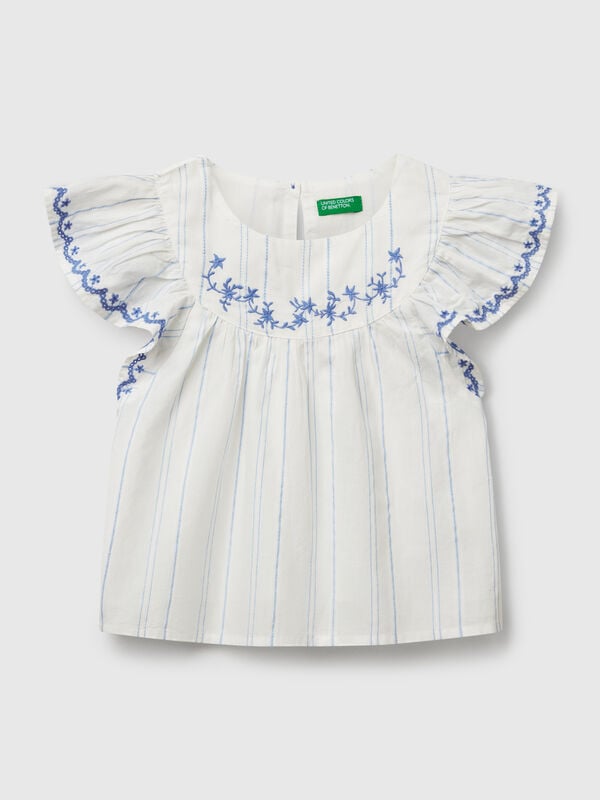 Blusa con bordado floral Niña