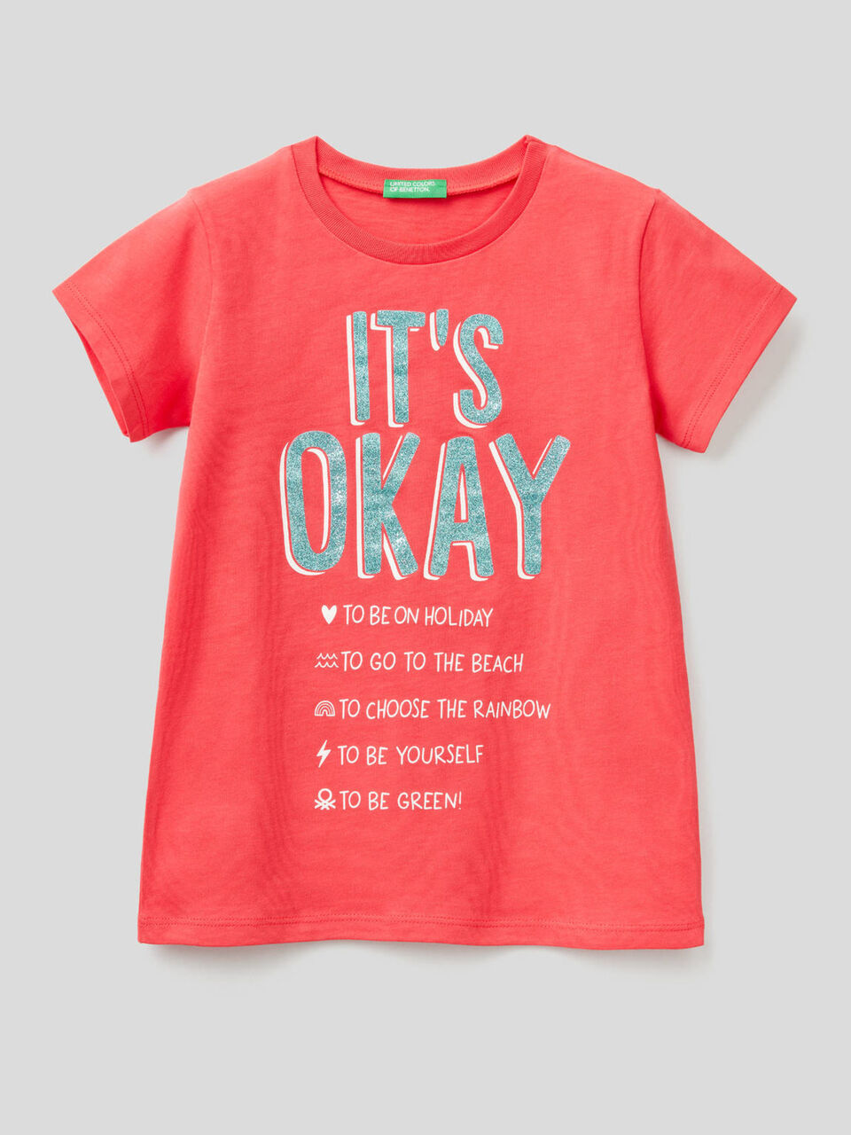 Camiseta con estampado de glitter image number 1
