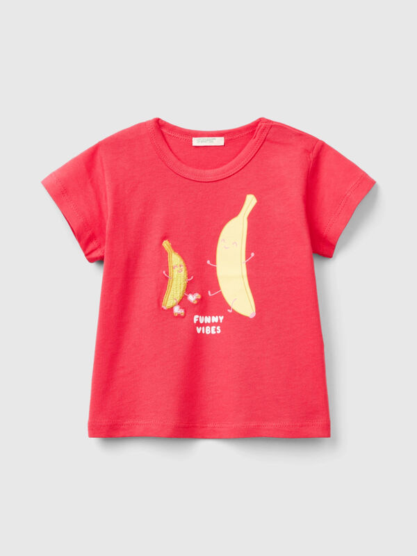 Camiseta con estampado y bordado Recién nacidos