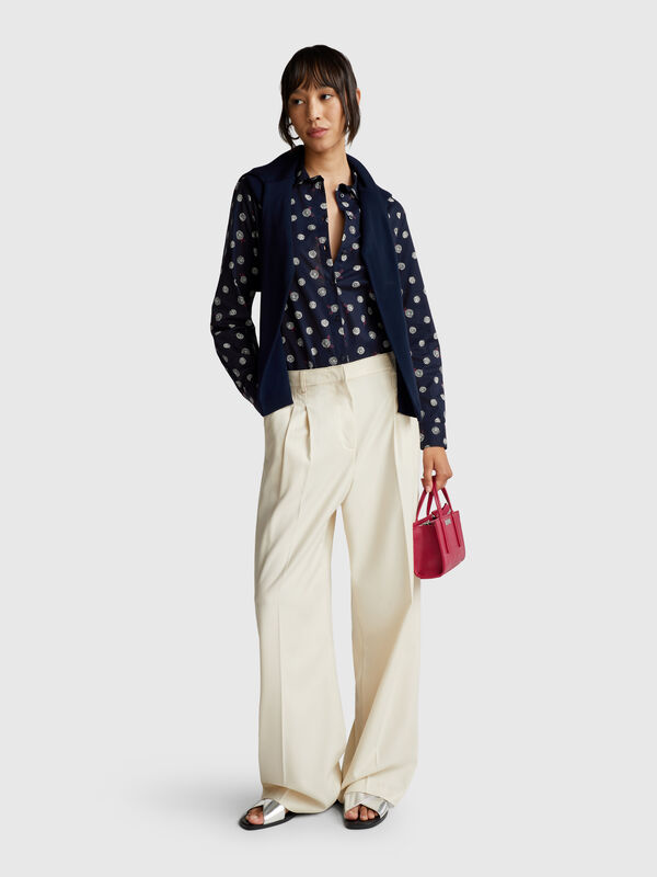 Camisa estampada en algodón ligero Mujer